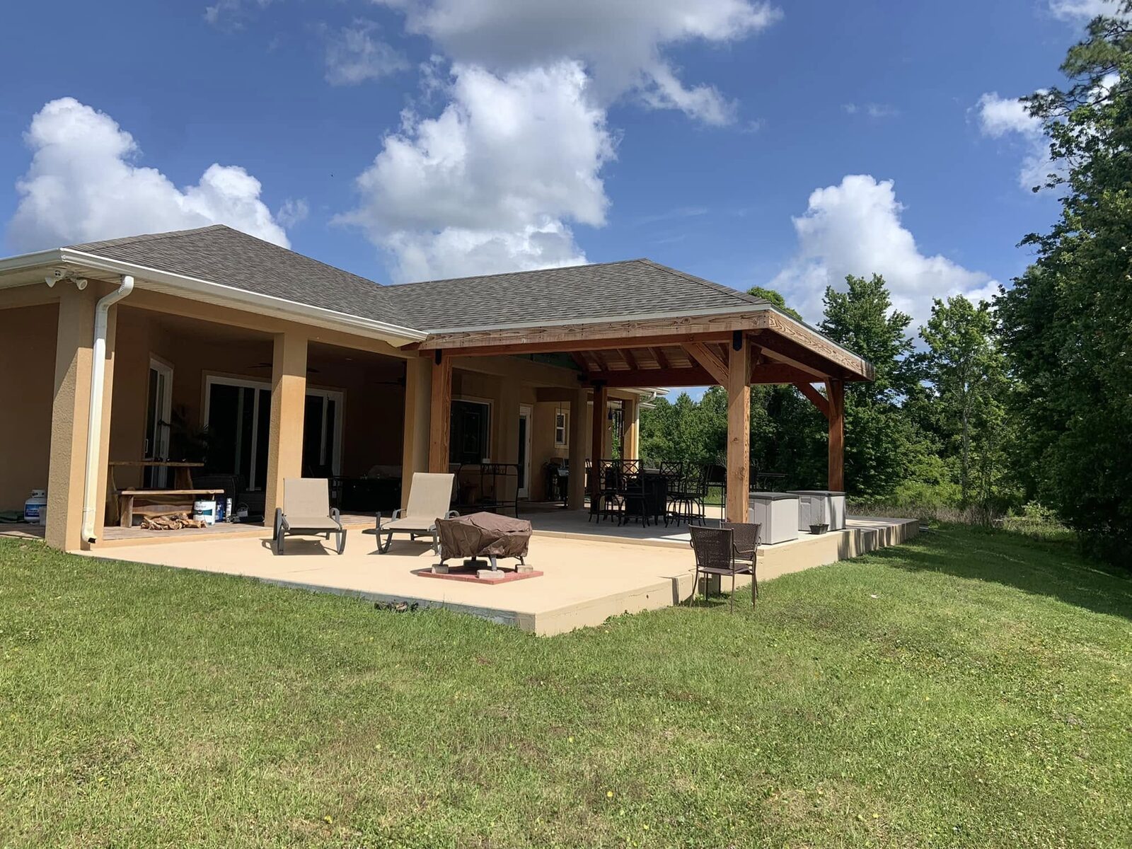 Covered patio and outdoor living space