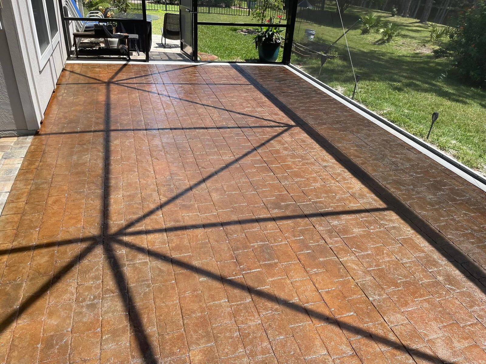 Stamped concrete patio